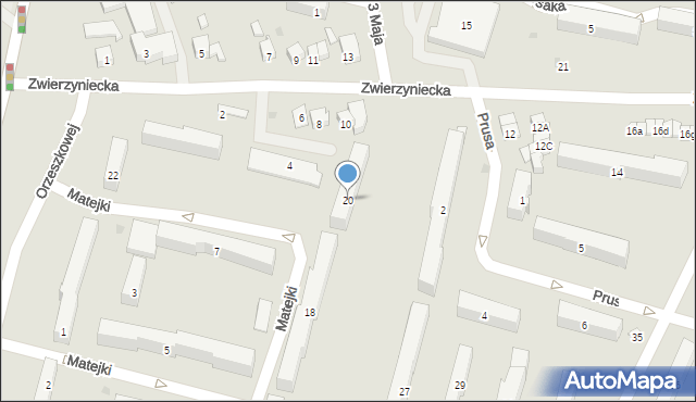 Tarnobrzeg, Matejki Jana, 20, mapa Tarnobrzegu