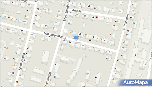 Tarnów, Makuszyńskiego Kornela, 12, mapa Tarnów