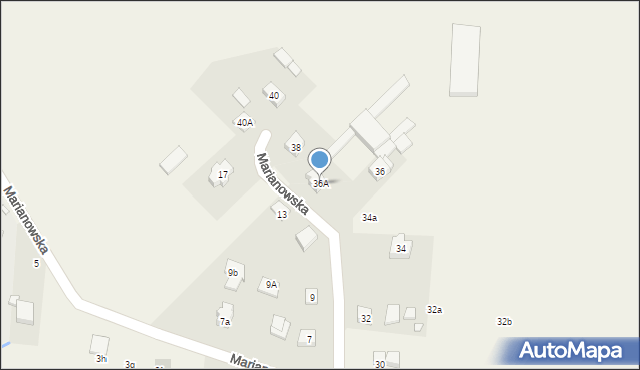 Tarnowo Podgórne, Marianowska, 36A, mapa Tarnowo Podgórne