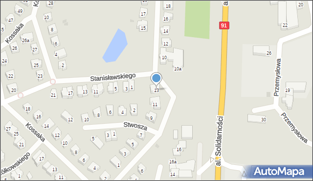 Tczew, Malczewskiego Jacka, 13, mapa Tczew