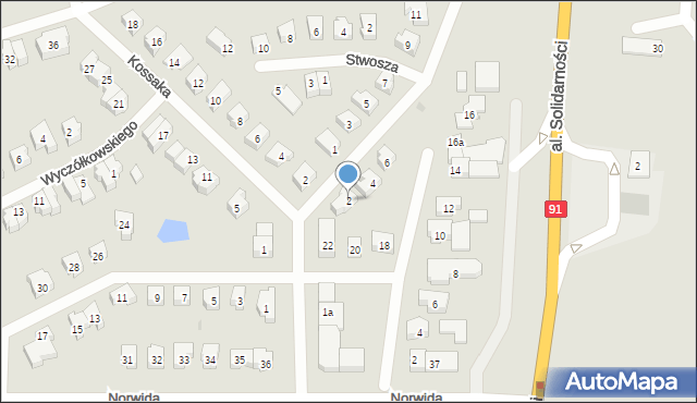 Tczew, Malczewskiego Jacka, 2, mapa Tczew