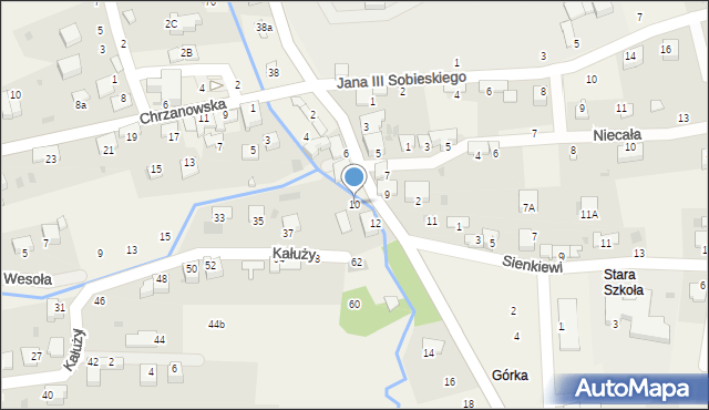 Tenczynek, Mądrzyka Mieczysława, ks., 10, mapa Tenczynek