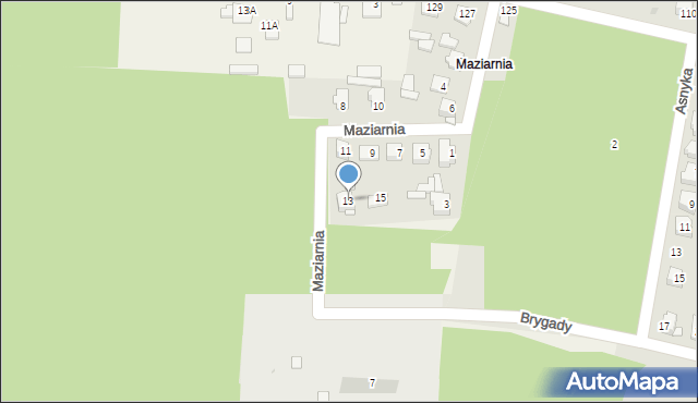 Tomaszów Lubelski, Maziarnia, 13, mapa Tomaszów Lubelski