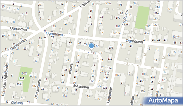 Tomaszów Mazowiecki, Malinowa, 9, mapa Tomaszów Mazowiecki