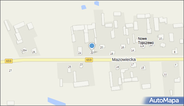 Topczewo, Mazowiecka, 22, mapa Topczewo