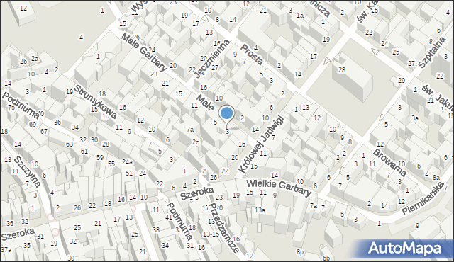 Toruń, Małe Garbary, 3, mapa Torunia