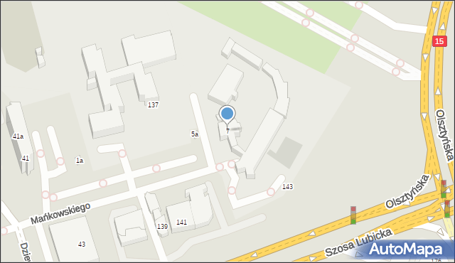 Toruń, Mańkowskiego Alfonsa, ks., 7, mapa Torunia