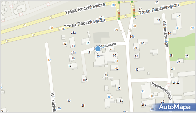 Toruń, Mazurska, 20, mapa Torunia