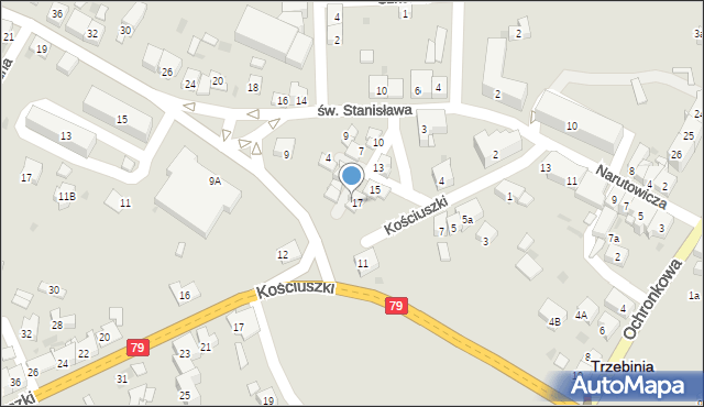 Trzebinia, Mały Rynek, 18, mapa Trzebinia