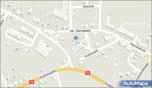 Trzebinia, Mały Rynek, 2, mapa Trzebinia