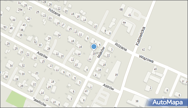 Tychy, Maków, 13, mapa Tychów