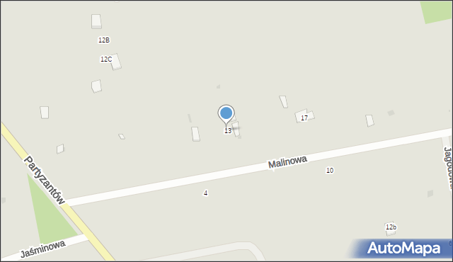 Urzędów, Malinowa, 13, mapa Urzędów