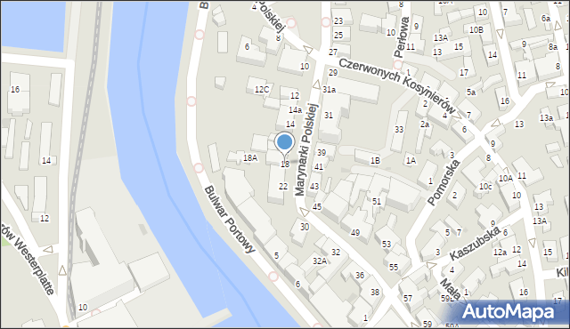 Ustka, Marynarki Polskiej, 18, mapa Ustka