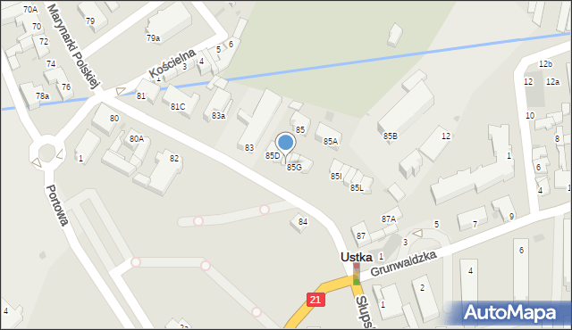 Ustka, Marynarki Polskiej, 85F, mapa Ustka