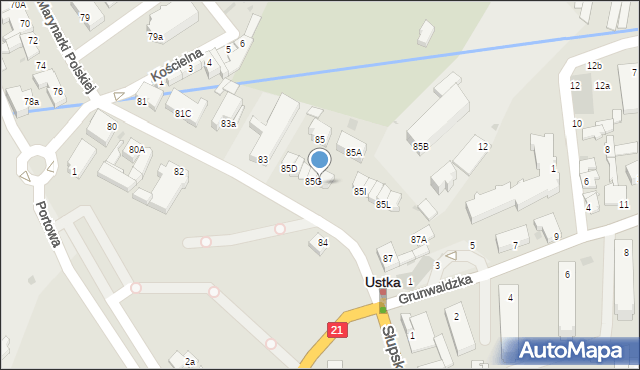 Ustka, Marynarki Polskiej, 85H, mapa Ustka