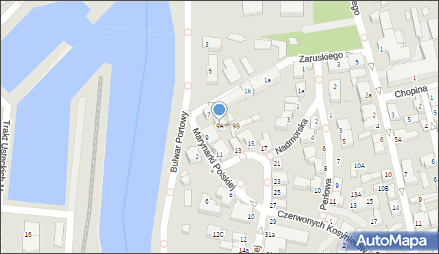 Ustka, Marynarki Polskiej, 9A, mapa Ustka