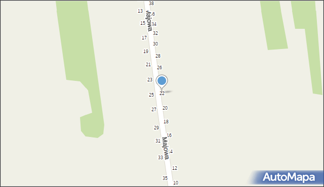 Wapiennik, Majowa, 22, mapa Wapiennik