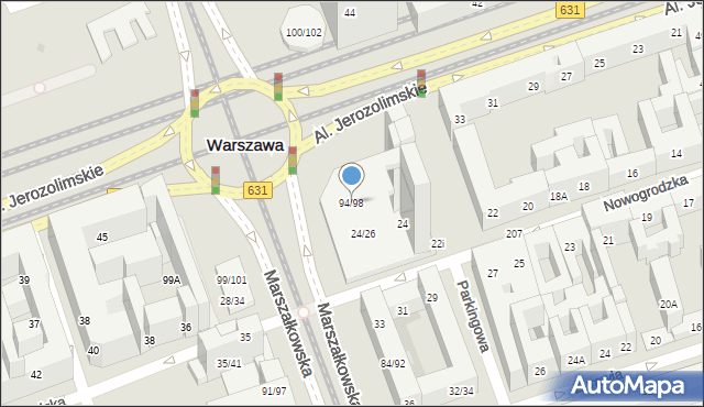 Warszawa, Marszałkowska, 94/98, mapa Warszawy