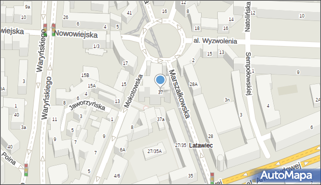 Warszawa, Marszałkowska, 37, mapa Warszawy