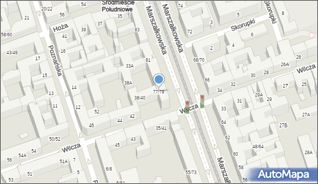 Warszawa, Marszałkowska, 77/79, mapa Warszawy