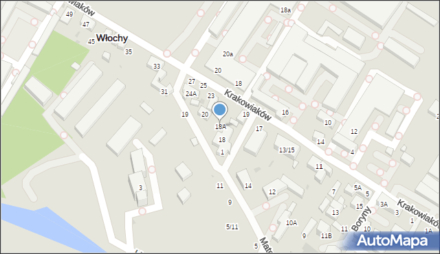 Warszawa, Materii, 18A, mapa Warszawy