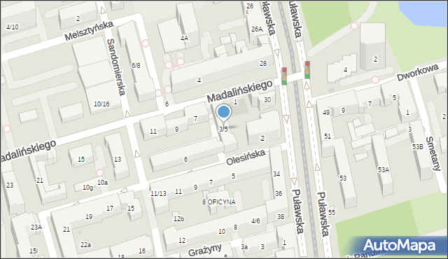 Warszawa, Madalińskiego Antoniego Józefa, gen., 3/5, mapa Warszawy