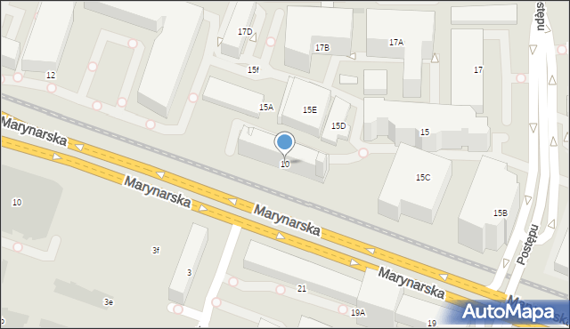 Warszawa, Marynarska, 10, mapa Warszawy