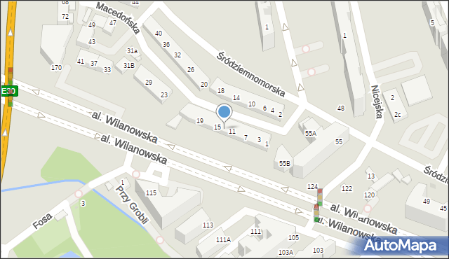 Warszawa, Macedońska, 13, mapa Warszawy