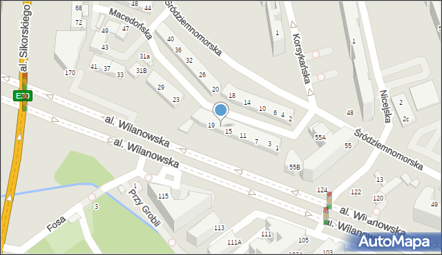 Warszawa, Macedońska, 17, mapa Warszawy