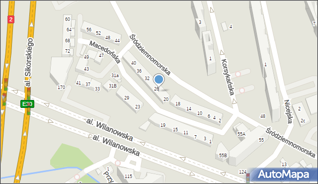 Warszawa, Macedońska, 24, mapa Warszawy