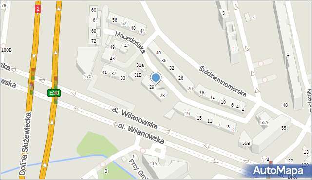 Warszawa, Macedońska, 27, mapa Warszawy