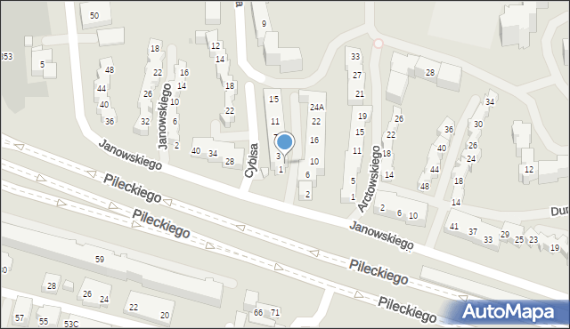 Warszawa, Makowskiego Tadeusza, 1a, mapa Warszawy