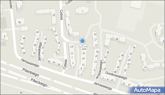 Warszawa, Makowskiego Tadeusza, 24B, mapa Warszawy