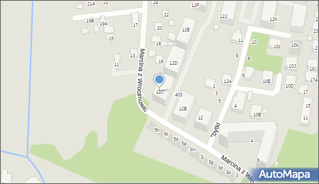 Warszawa, Marcina z Wrocimowic, 12C, mapa Warszawy