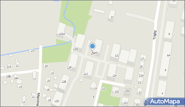 Warszawa, Marcina z Wrocimowic, 12H, mapa Warszawy