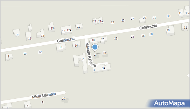 Warszawa, Małego Księcia, 1, mapa Warszawy