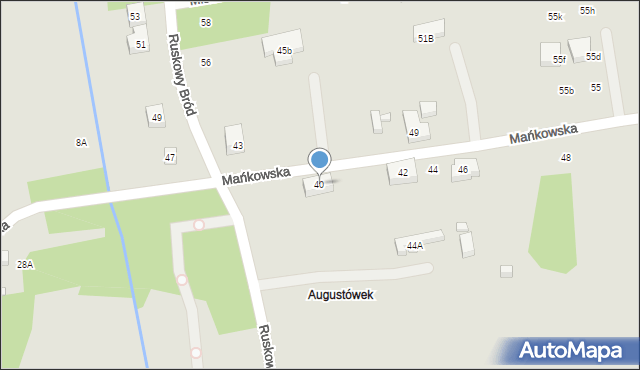 Warszawa, Mańkowska, 40, mapa Warszawy