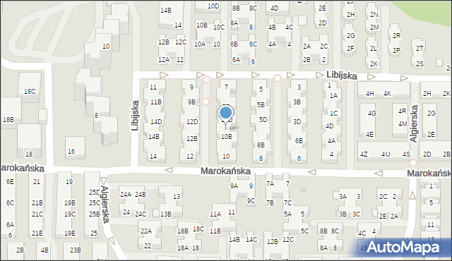 Warszawa, Marokańska, 10C, mapa Warszawy