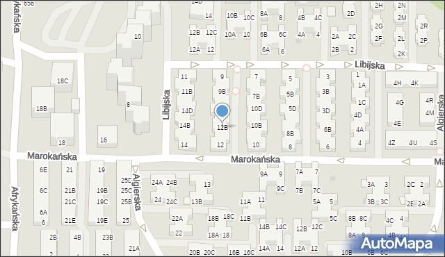 Warszawa, Marokańska, 12B, mapa Warszawy