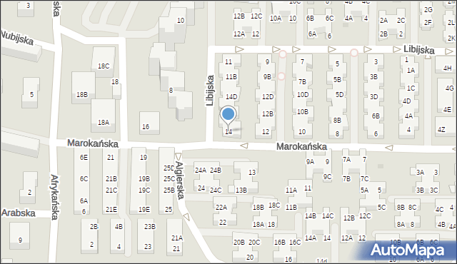 Warszawa, Marokańska, 14, mapa Warszawy