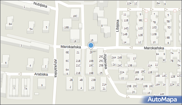 Warszawa, Marokańska, 19, mapa Warszawy