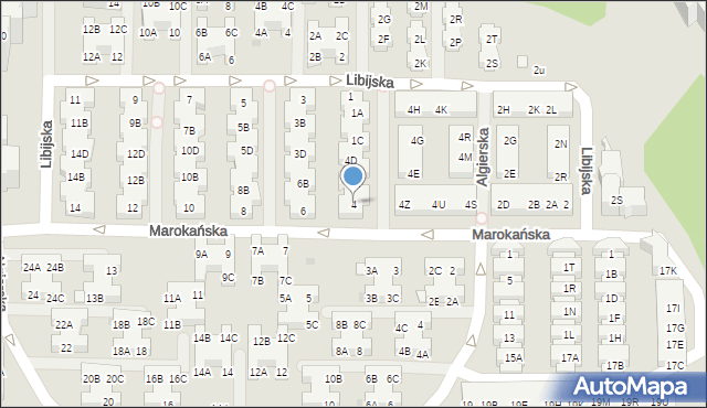 Warszawa, Marokańska, 4, mapa Warszawy