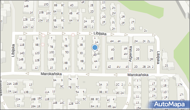 Warszawa, Marokańska, 4D, mapa Warszawy