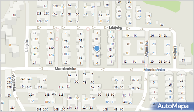 Warszawa, Marokańska, 6B, mapa Warszawy