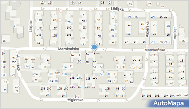 Warszawa, Marokańska, 7, mapa Warszawy