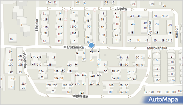 Warszawa, Marokańska, 7A, mapa Warszawy