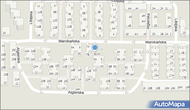 Warszawa, Marokańska, 7C, mapa Warszawy