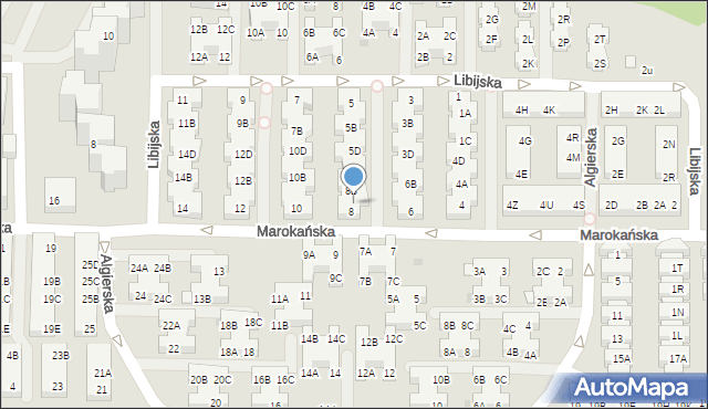 Warszawa, Marokańska, 8A, mapa Warszawy