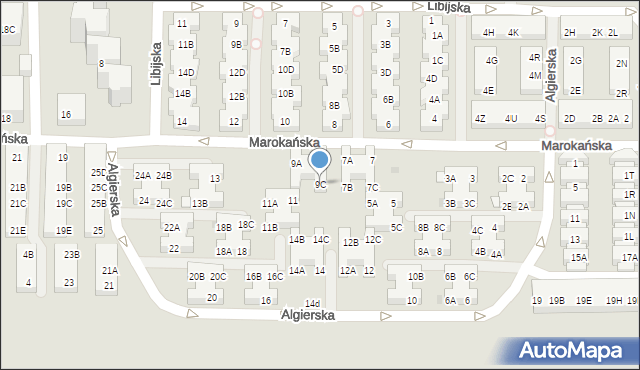 Warszawa, Marokańska, 9C, mapa Warszawy