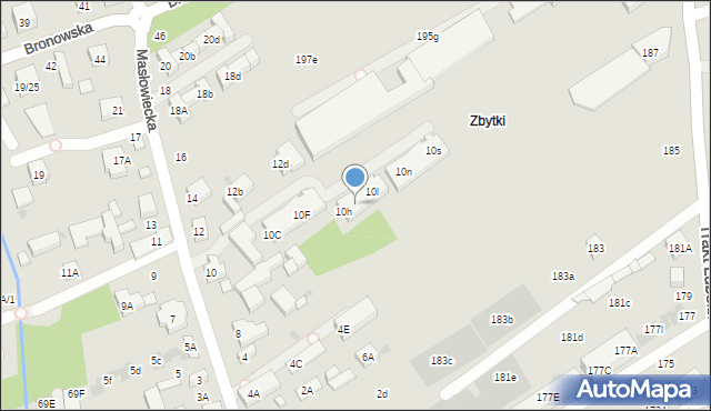 Warszawa, Masłowiecka, 10j, mapa Warszawy